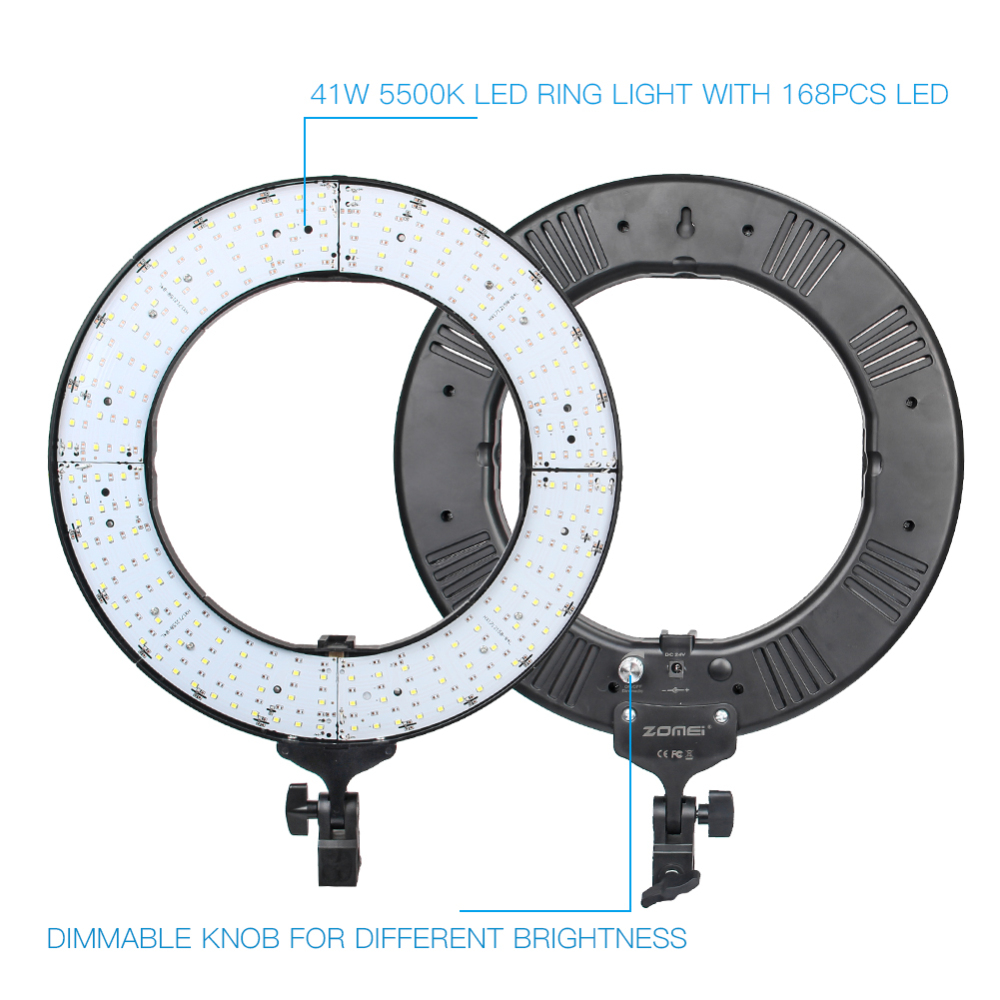 ZOMEi 14-inch LED Ring Light YouTube Videos Photography with Light Stand 3200-5500K