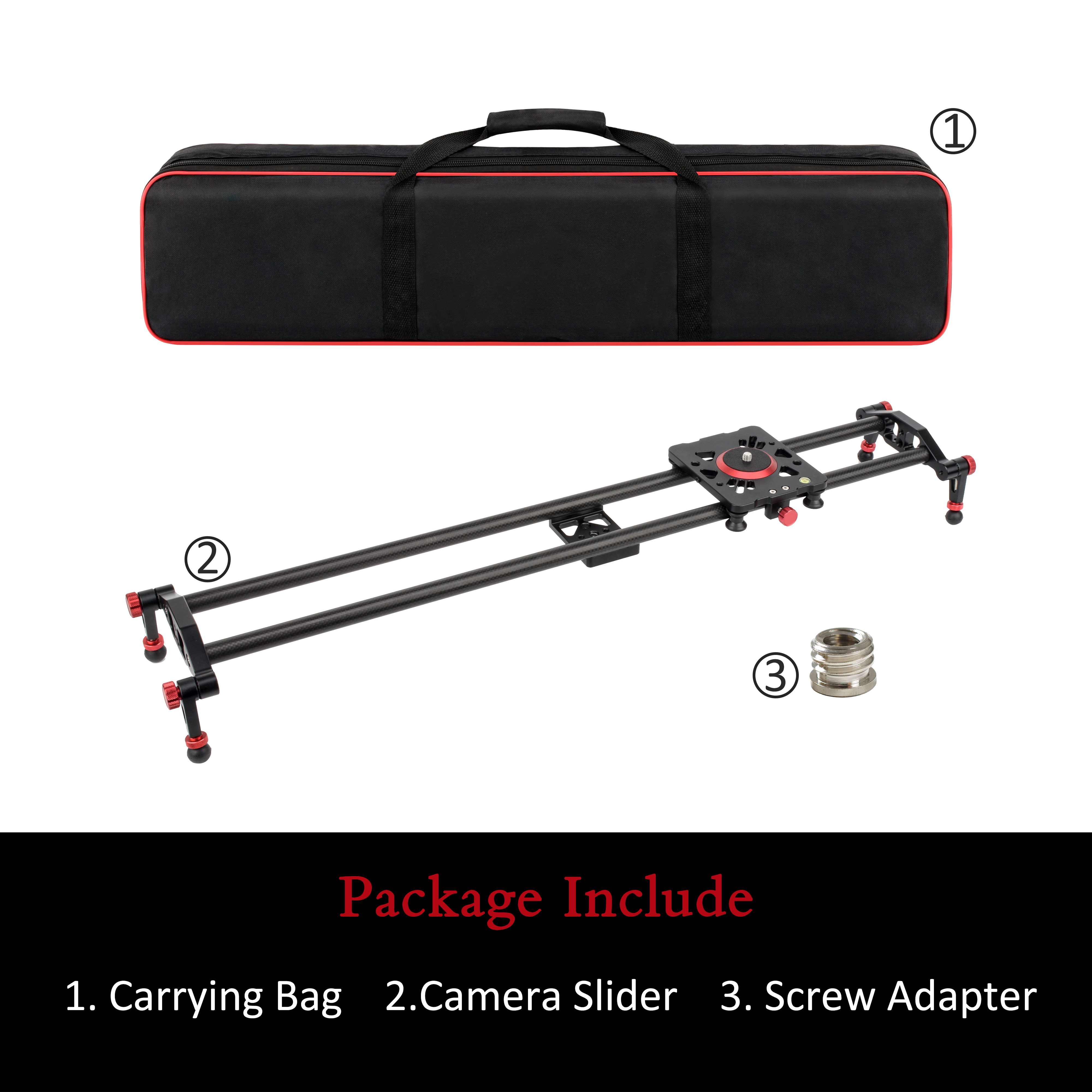 Zomei 60cm-120cm Carbon Fiber Camera Track Dolly Slider Rail System with  Load Capacity for Stabilizing Movie Film Video Making Photograph