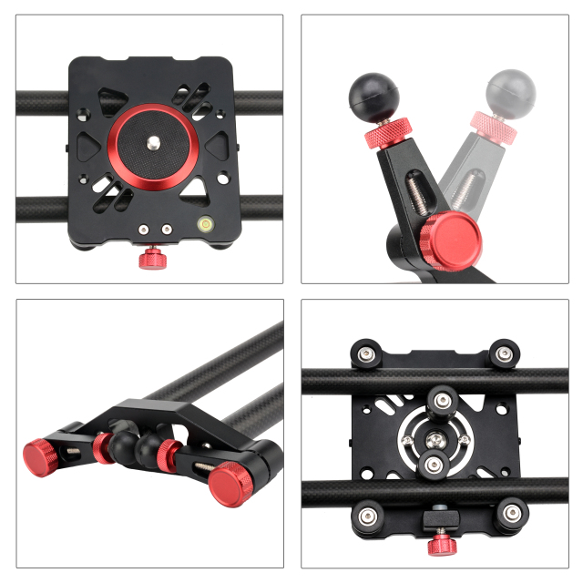 Zomei 60cm-120cm Carbon Fiber Camera Track Dolly Slider Rail System with  Load Capacity for Stabilizing Movie Film Video Making Photograph