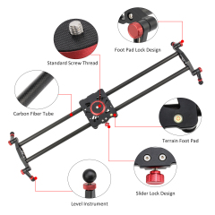 Zomei 60cm-120cm Carbon Fiber Camera Track Dolly Slider Rail System with  Load Capacity for Stabilizing Movie Film Video Making Photograph