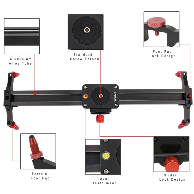 Zomei Aluminum Alloy Camera Track Slider Video Stabilizer Rail with 4 Bearings for DSLR Camera DV Video Camcorder Film Photography