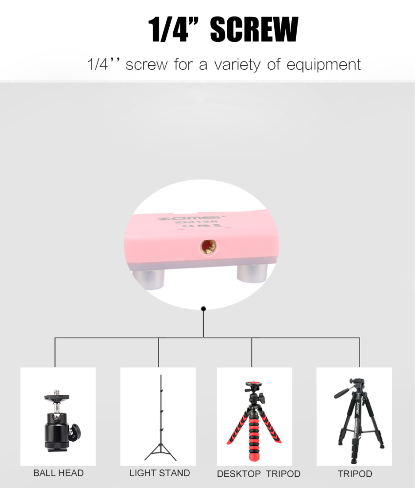 ZOMEI 10-in Dimmable Live Desktop LED Ring Light with Phone Holder and Ball Head