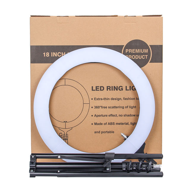ZOMEi 14/18-inch Fluorescent LED Ring Lights Kit 50W with Tripod Stand and Phone Holder for Makeup Lighting and YouTube Lighting