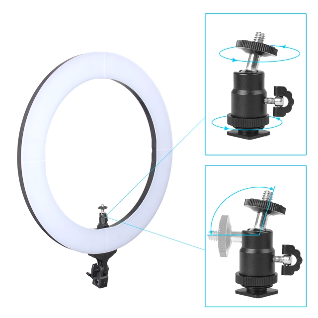 ZOMEi 14/18-inch Fluorescent LED Ring Lights Kit 50W with Tripod Stand and Phone Holder for Makeup Lighting and YouTube Lighting