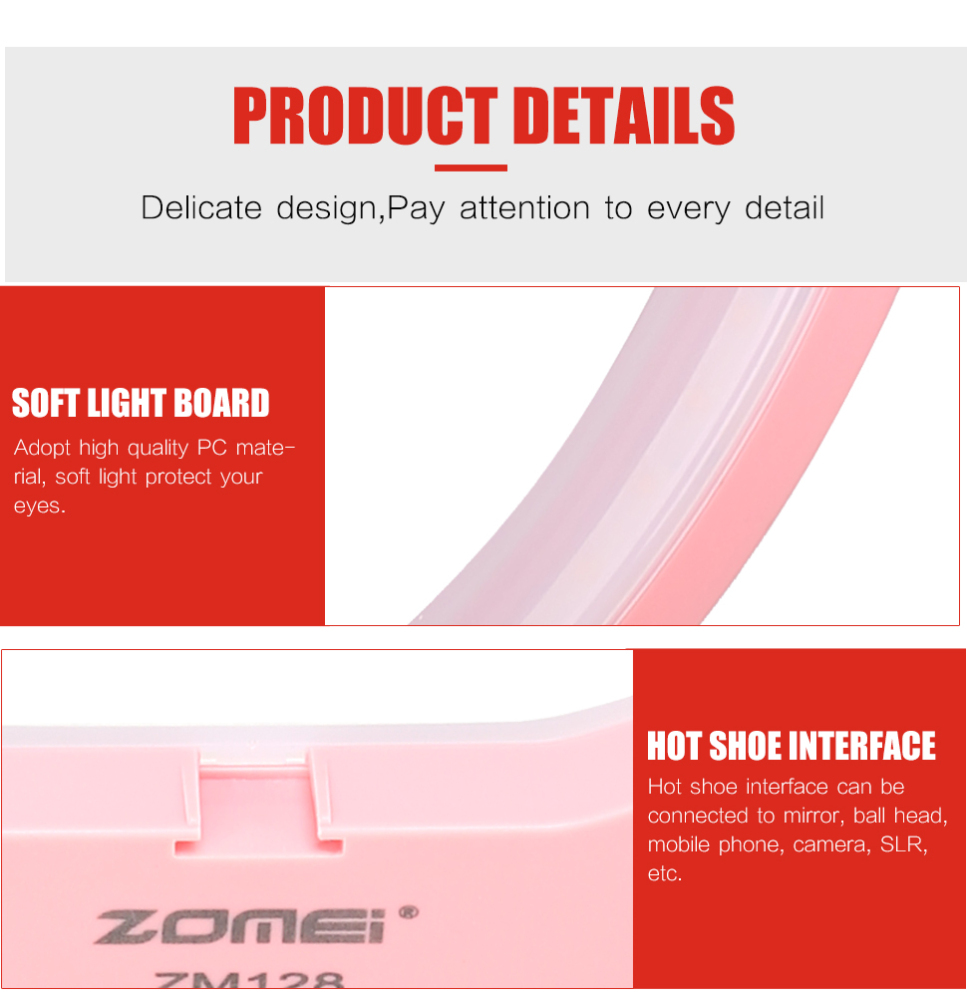 Perfect Christmas Gift for Girls -- Zomei 10'' Table Dimmable Selfie & Live Ring Light with Ball Head, Cell Phone Holder as A Christmas Gift