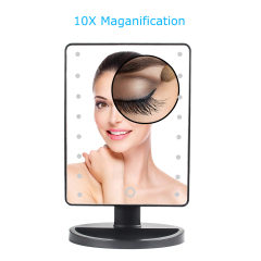Natural Daylight Lighted Makeup Mirror / Vanity Mirror with Touch Screen Dimming, Detachable 10X Magnification Spot Mirror
