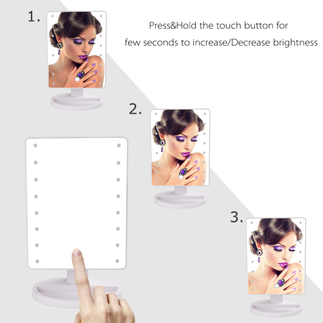 Makeup Mirror with LED Lights - Vanity Mirror with Lights with 10X Magnifying, Cosmetic Mirror, USB Lighting