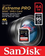 San Disk 64GB 64G Extreme PRO SD SDXC Card 95MB/s Class 10 UHS-1 U3 4K Memory V30