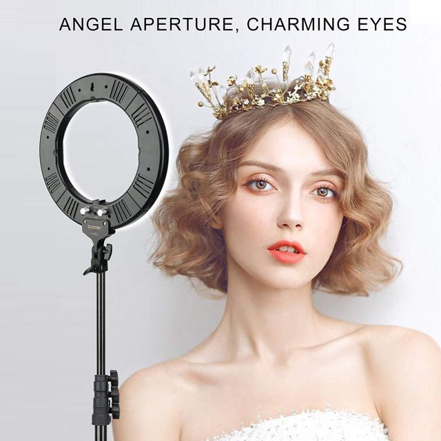 Best Christmas Gift -- ZOMEi 14-inch LED Ring Light Makeup Portrait and Photography Lighting with Halo Circle and Bi-color Control