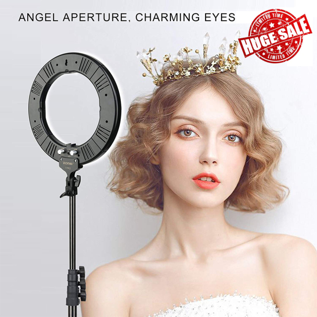 Best Christmas Gift -- ZOMEi 14-inch LED Ring Light Makeup Portrait and Photography Lighting with Halo Circle and Bi-color Control