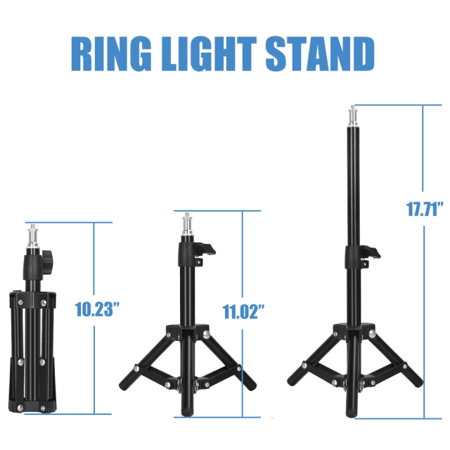 LED Ring Light 6" Portable for YouTube Video and Makeup 3 Colors Light Modes with Tripod Stand Smartphone Holder