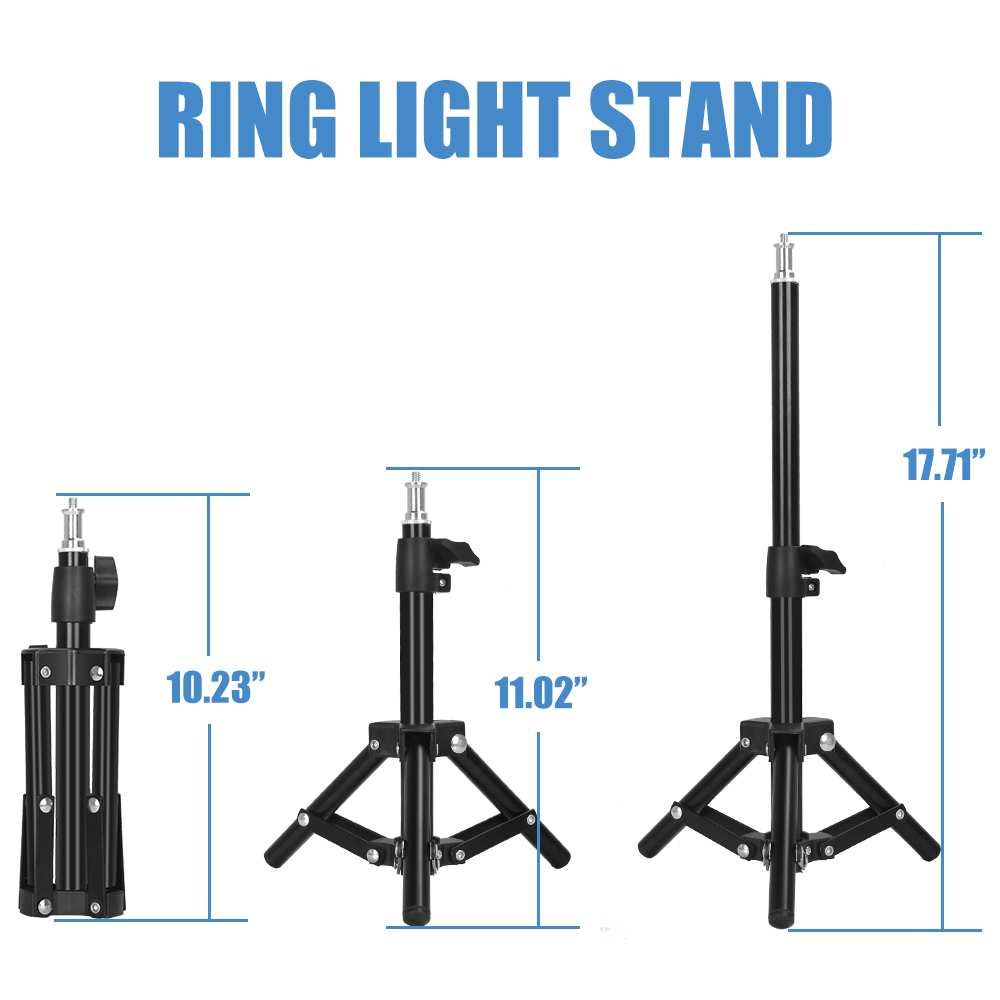 LED Ring Light 6" Portable for YouTube Video and Makeup 3 Colors Light Modes with Tripod Stand Smartphone Holder