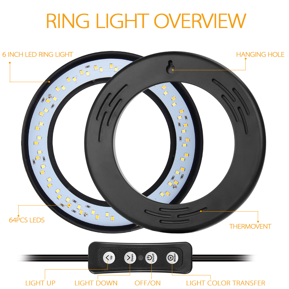 New Arrival ZOMEi 6 inches Ring Light with Mini Tripod for YouTube Video and Makeup
