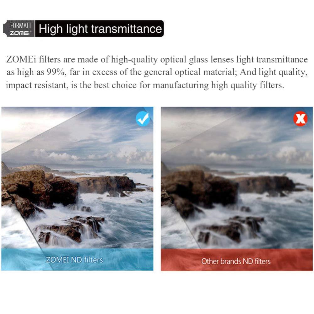 ZOMEI Square PRO 100*100mm 10 Stop Ultra Slim HD 18 Layer Multi-Coated SHO T T Glass ND 3.0 Neutral Density Gray Lens Filter ND1000