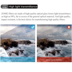 ZOMEI Square PRO 100*100mm 10 Stop Ultra Slim HD 18 Layer Multi-Coated SHO T T Glass ND 3.0 Neutral Density Gray Lens Filter ND1000