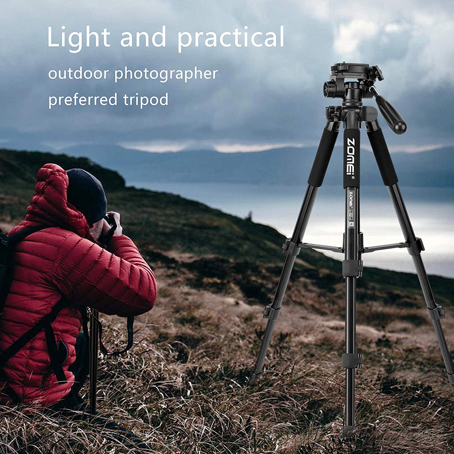 Zomei Q222 Camera Tripod Monopod 58-inch Travel Aluminum