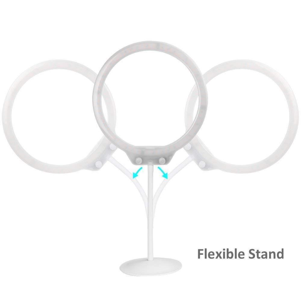 ZOMEI 10 Inch Dimmable LED Ring Light for Selfie Makeup with Mirror, Phone Holder (White)