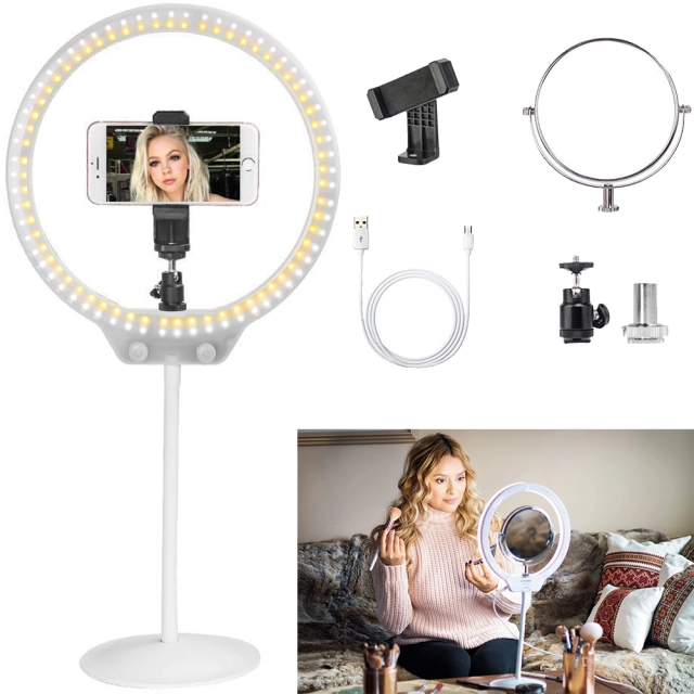 ZOMEI 10 Inch Dimmable LED Ring Light for Selfie Makeup with