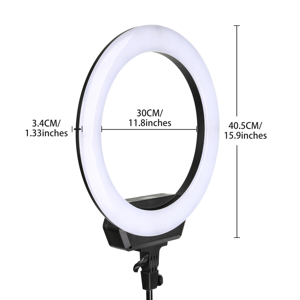 ZOMEI 16 Inch LED Selfie Ring Light Camera Lamp 3200-5600K with Tripod Stand Cellphone Holder Kit for Video Live Stream Makeup for iPhone X/Xs/XR/8/8