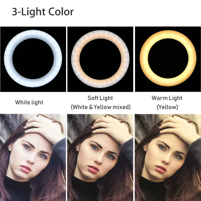 Zomei 6" Selfie Ring Light with Tripod Stand & Cell Phone Holder for Live Stream/Makeup, Mini Led Camera Ringlight for YouTube Video/Photography Compa