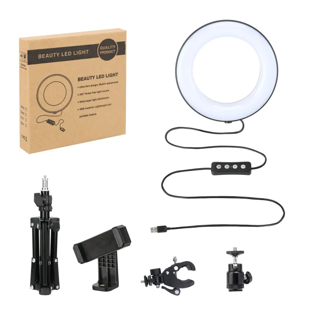 Zomei 6" Selfie Ring Light with Tripod Stand & Cell Phone Holder for Live Stream/Makeup, Mini Led Camera Ringlight for YouTube Video/Photography Compa