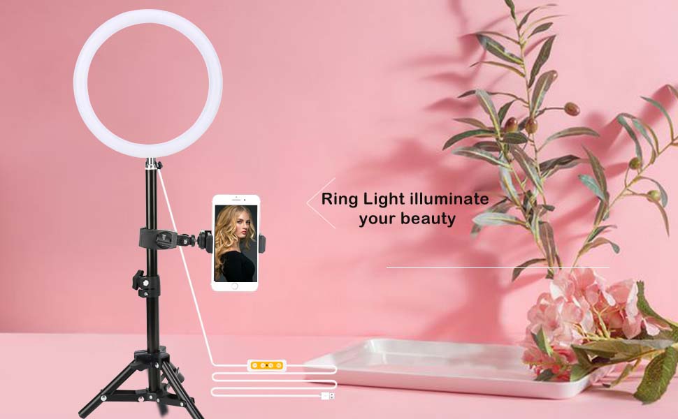 Zomei 6" Selfie Ring Light with Tripod Stand & Cell Phone Holder for Live Stream/Makeup, Mini Led Camera Ringlight for YouTube Video/Photography Compa