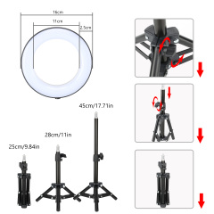 Zomei 6" Selfie Ring Light with Tripod Stand & Cell Phone Holder for Live Stream/Makeup, Mini Led Camera Ringlight for YouTube Video/Photography Compa