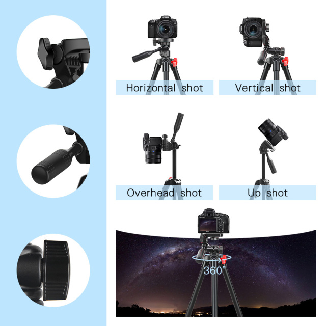 ZOMEi Phone Tripod 54 Inch Cellphone Tripod Lightweight Portable Travel Tripod for Smartphone and Sport Camera