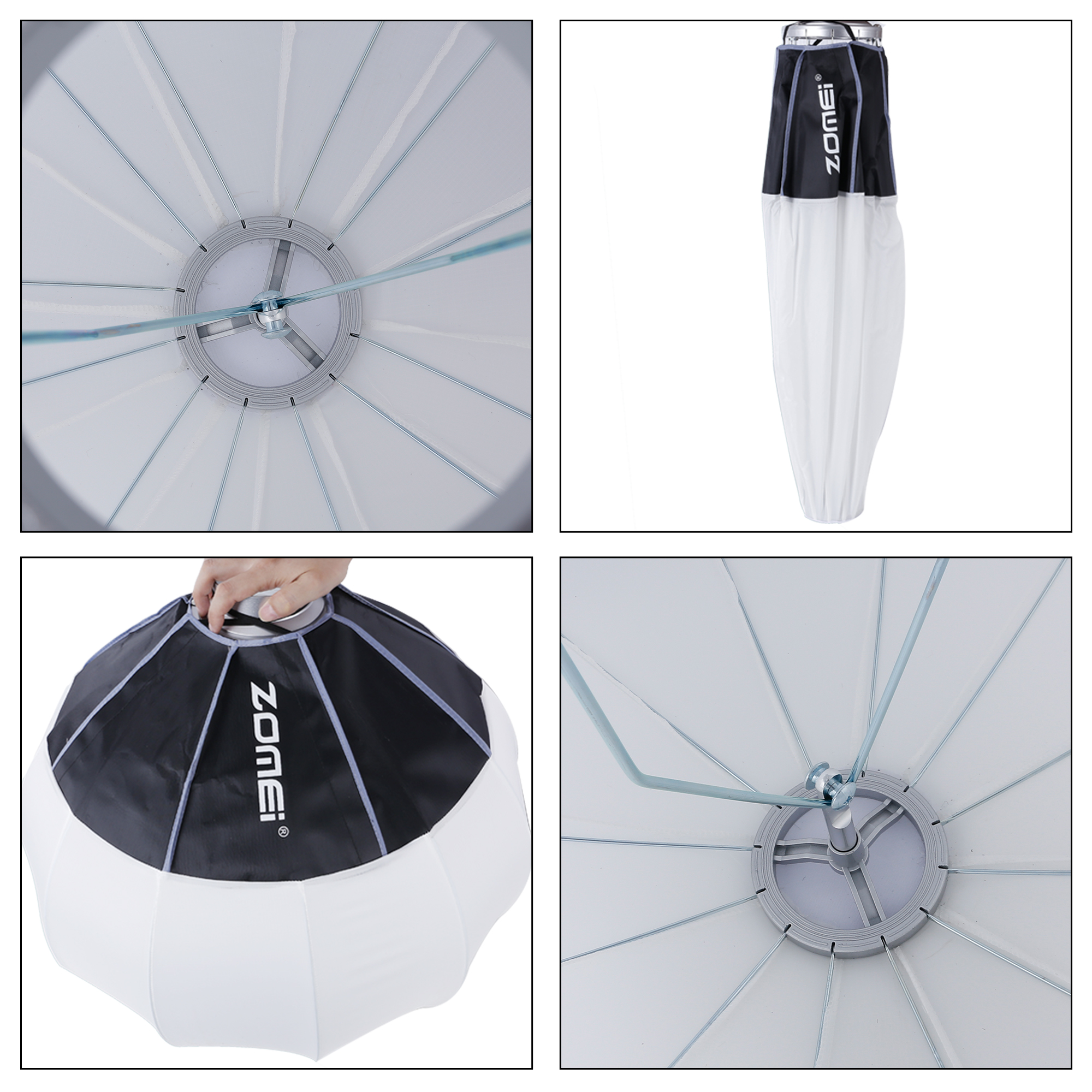 ZOMEI 26'' Lantern Quick Collapsible Softbox Diffuser with Bowens Mount and 9.2 ft/2.8 m Extendable Light Stand for  Portraits, Video Shooting etc.