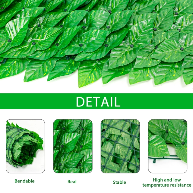 Artificial Privacy Fence Screen, 39'' x 118'' Panel Hedges Fence and Faux Ivy Vine Leaf Decoration for Outdoor Yard Garden Decor