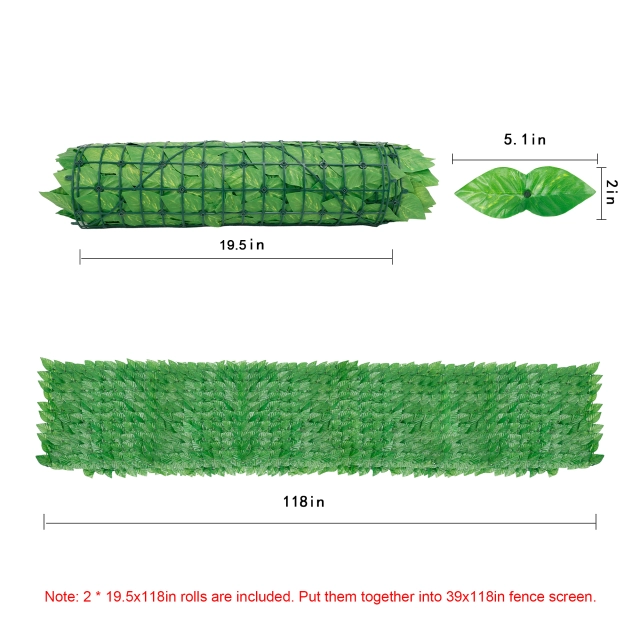 Artificial Privacy Fence Screen, 39'' x 118'' Panel Hedges Fence and Faux Ivy Vine Leaf Decoration for Outdoor Yard Garden Decor