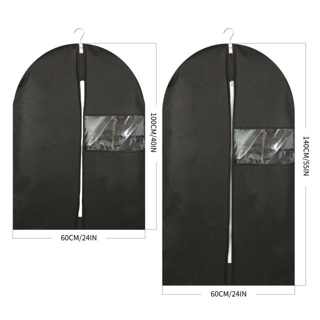 Garment Bags for Travel and Storage,Garment Covers Suit Bags with Zipper and Clear Window for Men Suits, Dress Shirt,Coats, Dresses(8 Pack Black Mixe