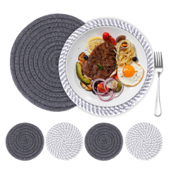 Absorbent Drink Coasters,Handmade Braided Drink Coasters 6 Pack for Tabletop Protection,Fabric Coasters Super Absorbent Heat-Resistant Great Housewarm