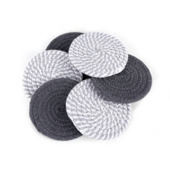 Absorbent Drink Coasters,Handmade Braided Drink Coasters 6 Pack for Tabletop Protection,Fabric Coasters Super Absorbent Heat-Resistant Great Housewarm