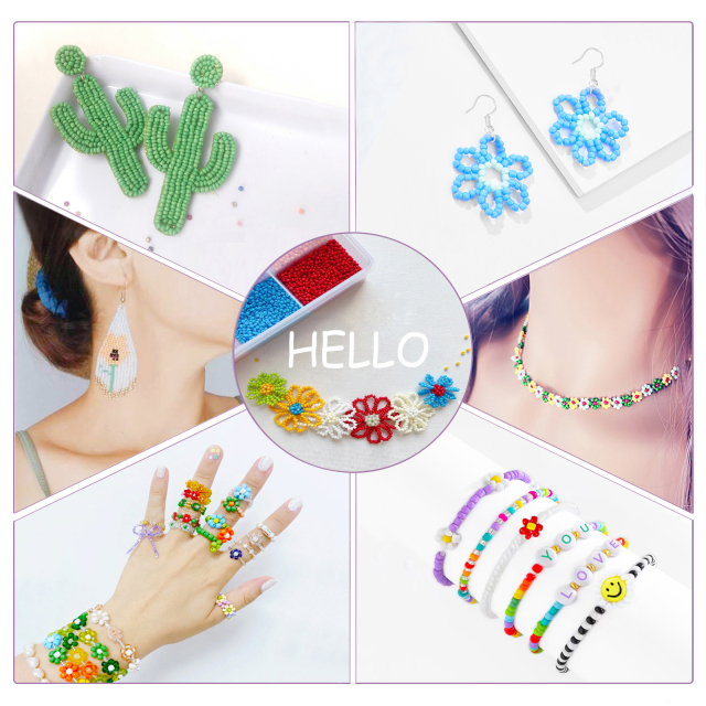 Beaded Jewelry Making Kit for Earring Bracelet Necklace,16200pcs Glass Seed  Bead,Earring Hook Letter Beads Accessories for Unique Bead Jewelry Gift  f,Home Decoration