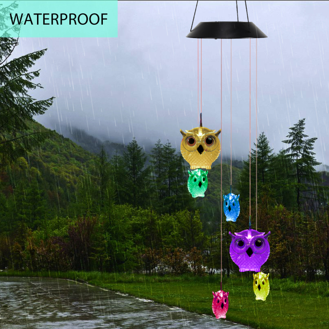 Colorful Wind Chime,Solar Owl Wind Chimes Outdoor/Indoor,Gifts for mom/Grandma/Girlfriend,Birthday Gifts,Outdoor Decor,Yard Decorations ,Memorial Wind