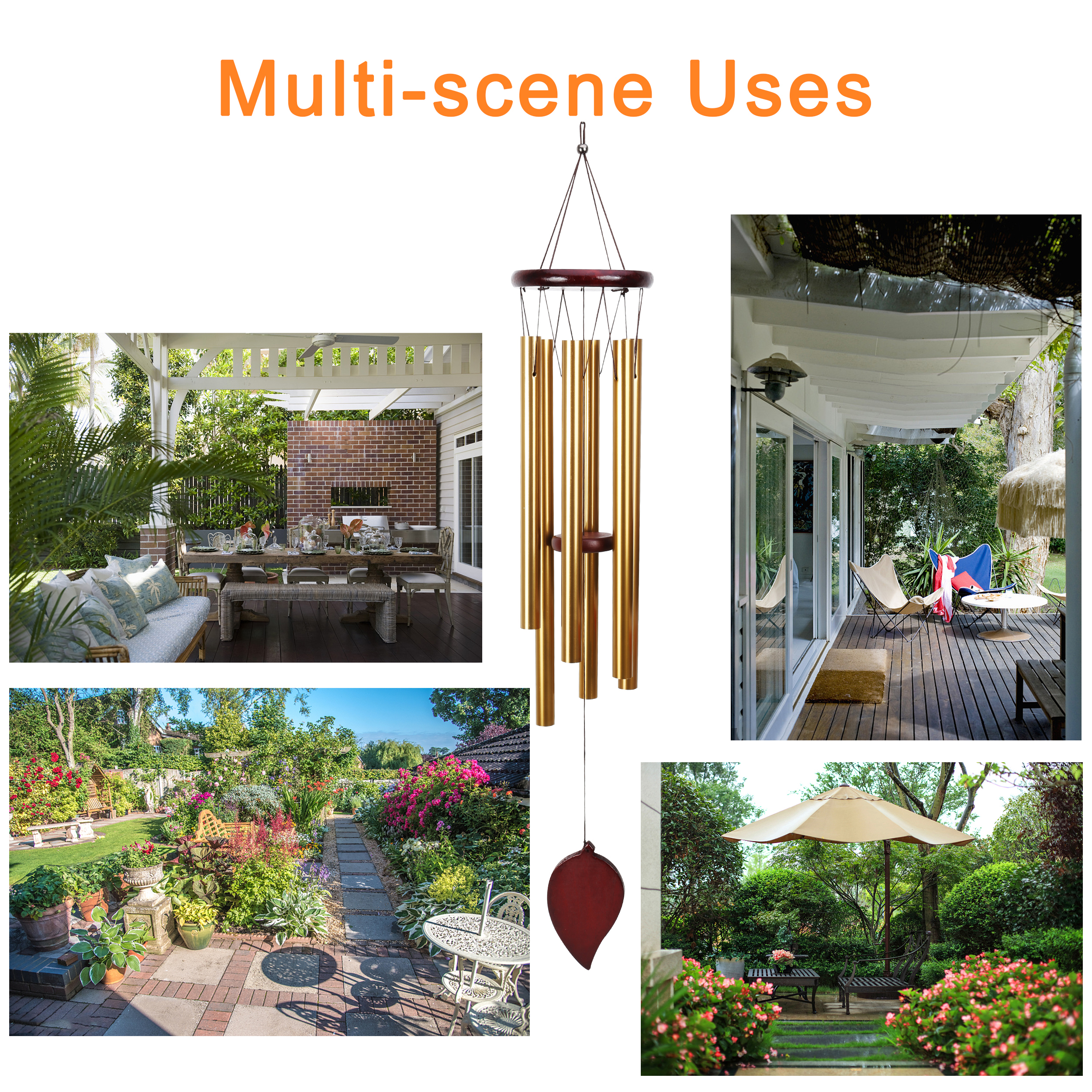 Outdoors Wind Chime,30" Wooden Sympathy Wind Chimes Memorial Wind Chime,Special and Meaningful Bereavement/Memorial Gifts/Sympathy Gift in Memory of a