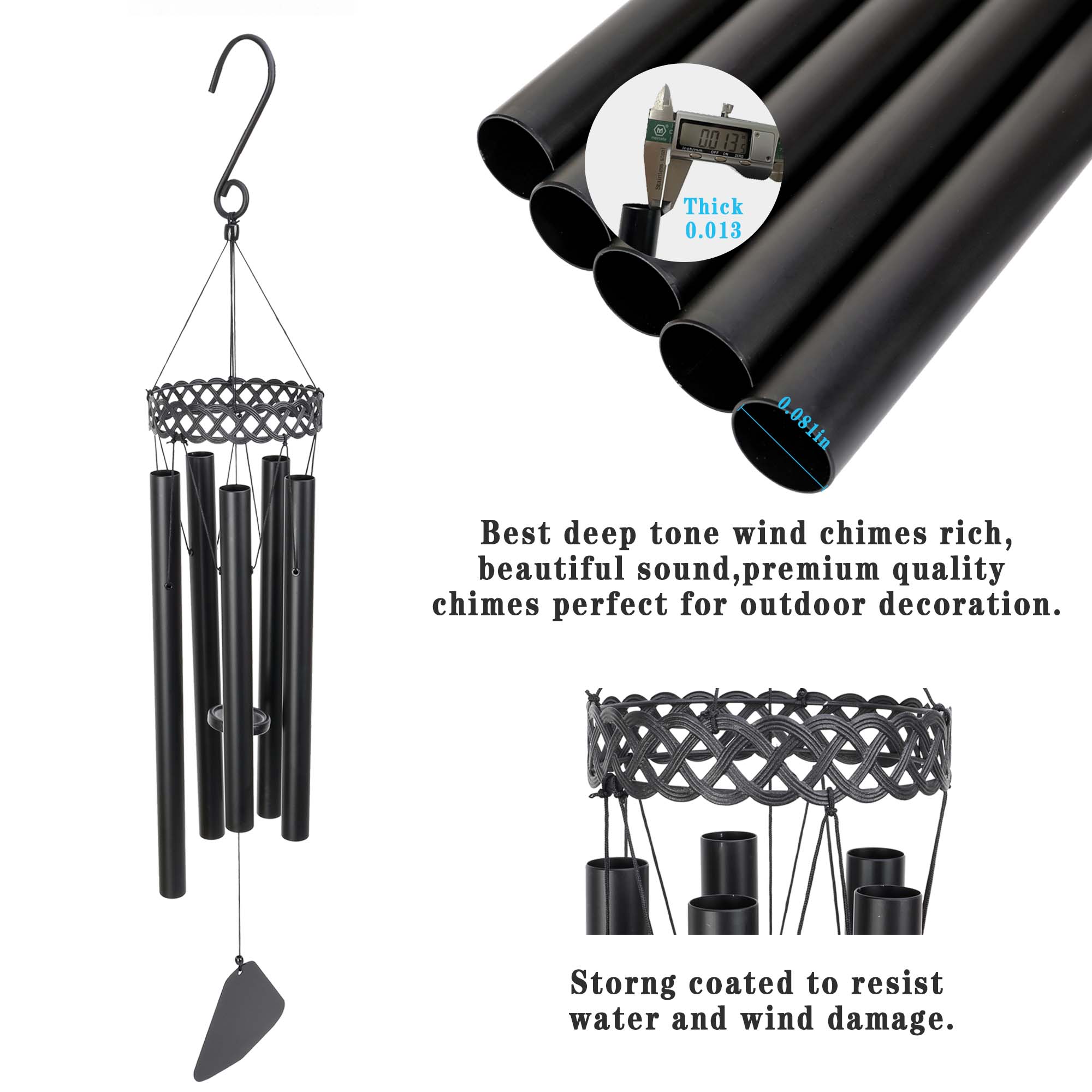 Memorial Wind Chimes for Outside, 36" Sympathy Wind Chimes, Bereavement Condolence Gifts for Patio Garden Porch, Relaxing, Sweet Tones,Garden Home Yar