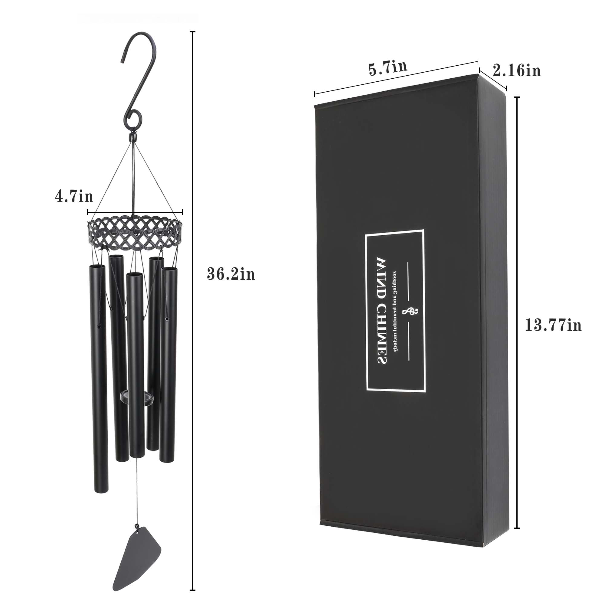 Memorial Wind Chimes for Outside, 36" Sympathy Wind Chimes, Bereavement Condolence Gifts for Patio Garden Porch, Relaxing, Sweet Tones,Garden Home Yar