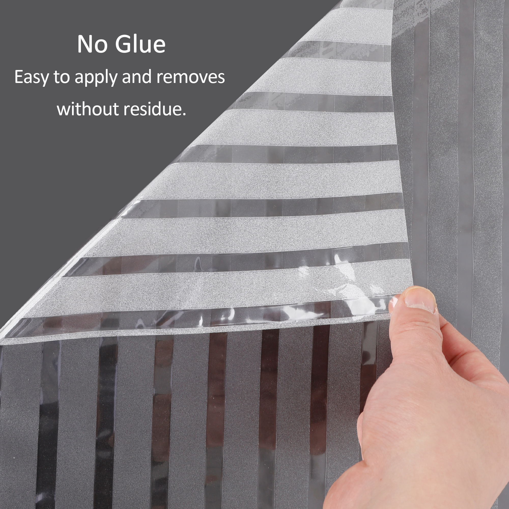 Privacy Window Film,Frosted Static Cling Non-Adhesive Vinyl Glass Film Anti UV, Window Decor for Home Office Kids Study Meeting Room,Stripe Patterns