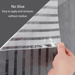 Privacy Window Film,Frosted Static Cling Non-Adhesive Vinyl Glass Film Anti UV, Window Decor for Home Office Kids Study Meeting Room,Stripe Patterns