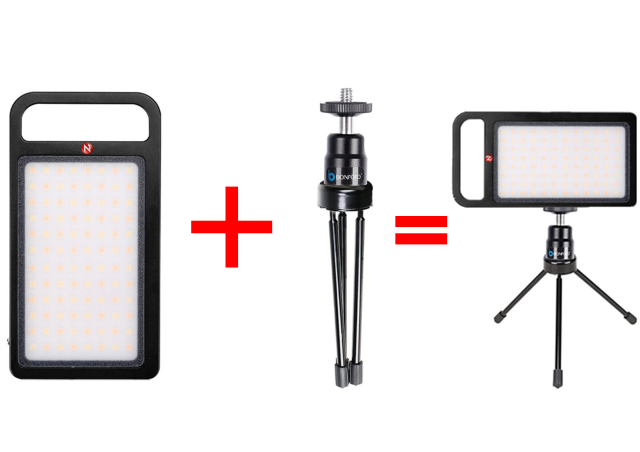 New Photography Dimmable LED Video Camera Light 3500k-5700k+ Lightweight Mini Tripod (Combination)