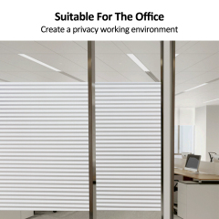 Privacy Window Film,Frosted Static Cling Non-Adhesive Vinyl Glass Film Anti UV, Window Decor for Home Office Kids Study Meeting Room,Stripe Patterns