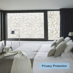 Window Privacy Film,3D Decorative Window Stickers,Rainbow Static Window Clings Vinyl Window Decals for Glass Door Heat Control Anti UV,Pebble Pattern