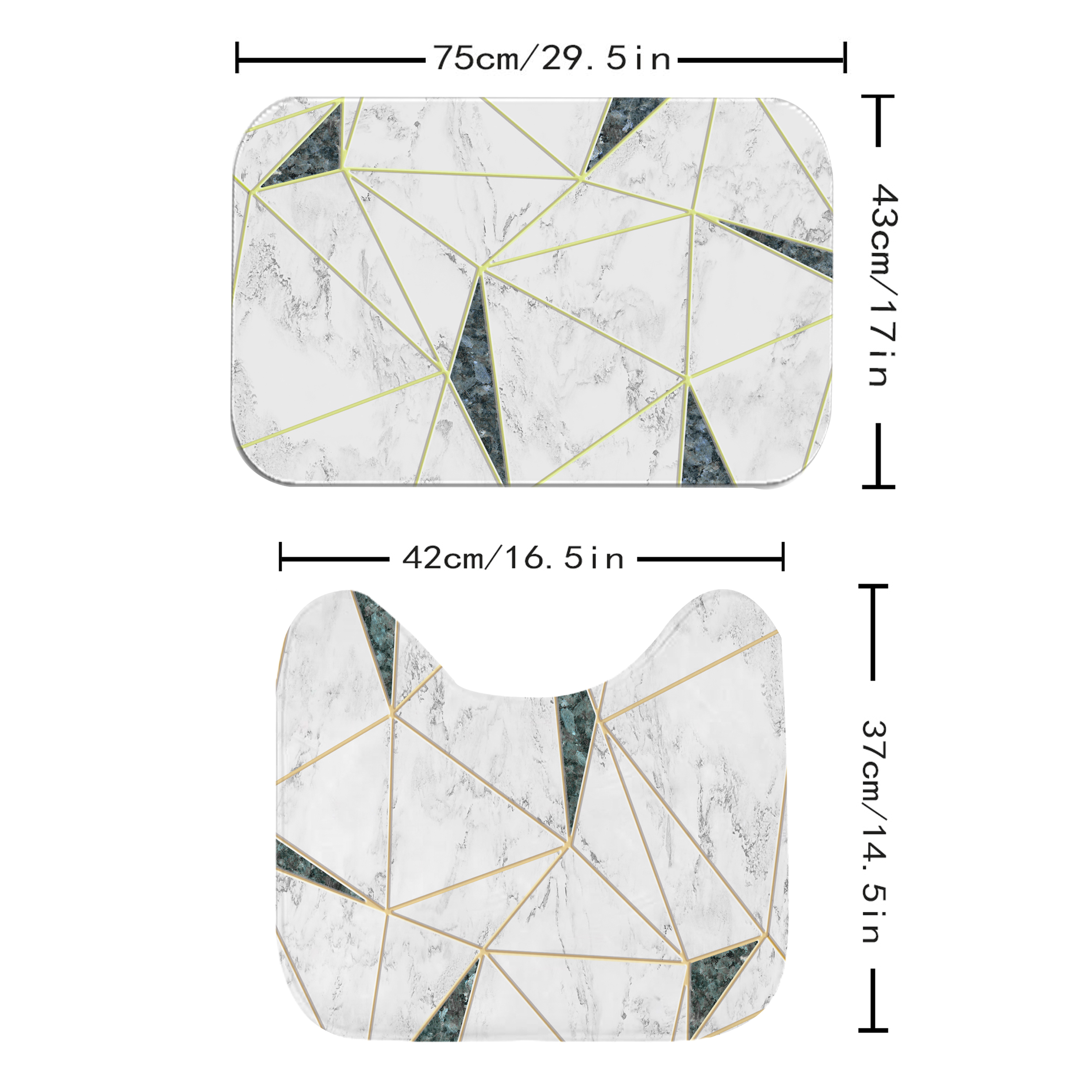 Bathroom Rugs by Karlesi,2 Piece Bath Mats Set, Soft Anti-Slip Bath Rugs + U Shape Contoured Bathroom Rugs.Durable and Waterproof, for Bathroom Decor