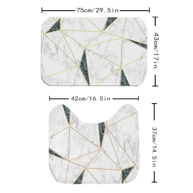 Bathroom Rugs by Karlesi,2 Piece Bath Mats Set, Soft Anti-Slip Bath Rugs + U Shape Contoured Bathroom Rugs.Durable and Waterproof, for Bathroom Decor