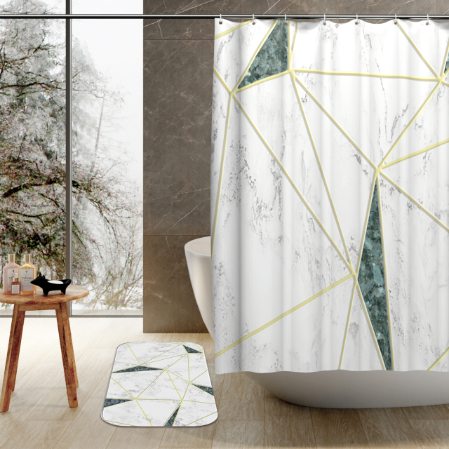 Karlesi 4Pcs Shower Curtain Set with Non-Slip Rug, Toilet Lid Cover and Bath Mat, Funny Get Naked Shower Curtain with 12 Hooks for Bathroom Decoration