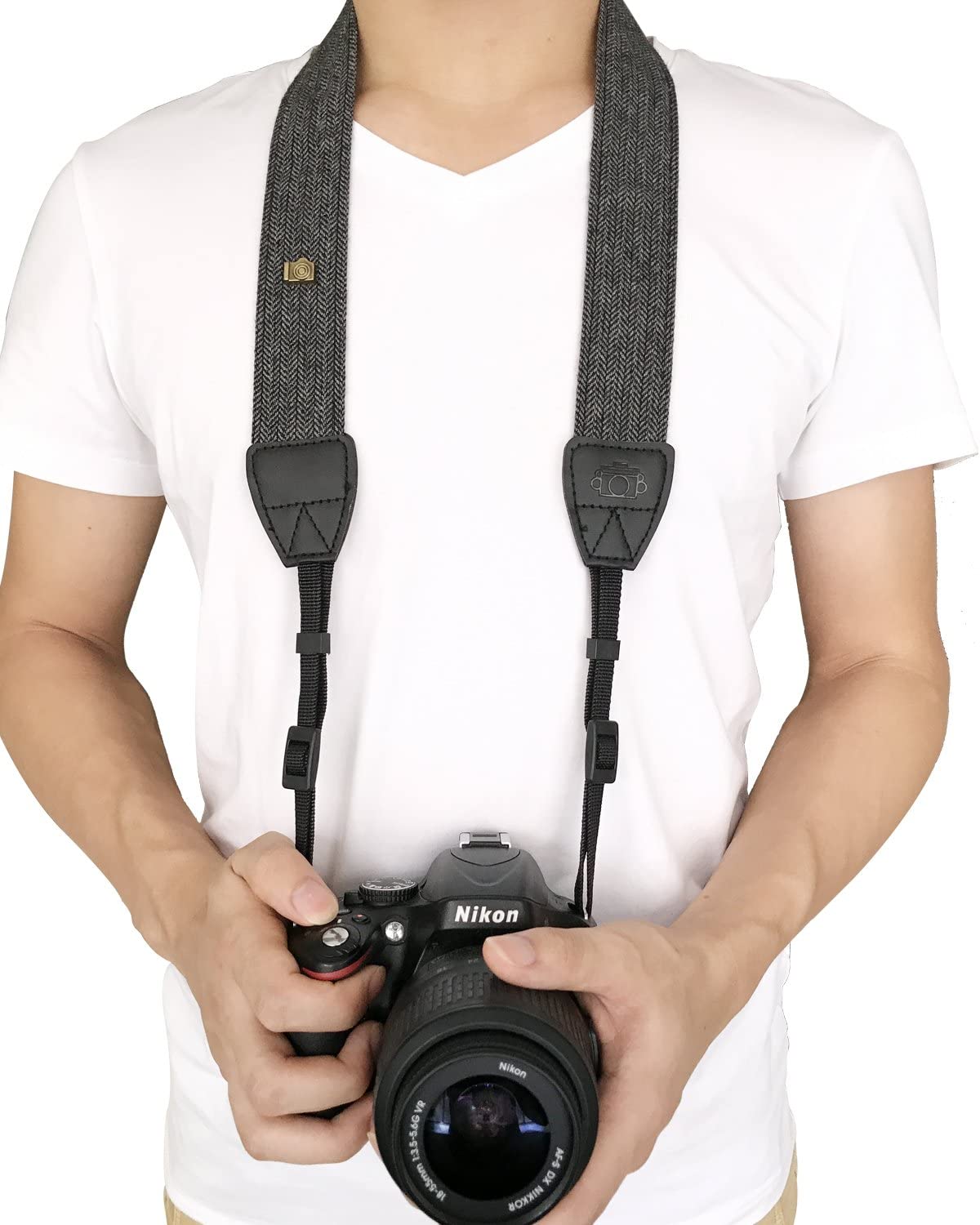 Universal Camera Shoulder Neck Strap & Wrist Strap,Higher-end and Safer Camera Straps for Photographers Compatible with All DSLR Camera Nikon Canon So
