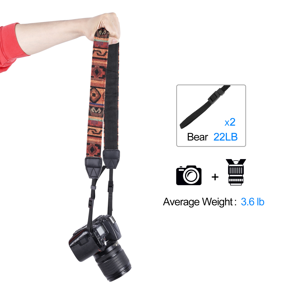 Universal Camera Shoulder Neck Strap & Wrist Strap,Higher-end and Safer Camera Straps for Photographers Compatible with All DSLR Camera Nikon Canon So