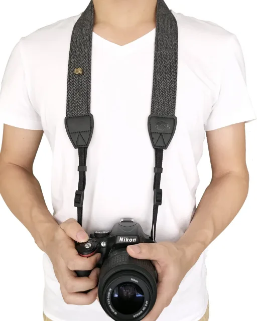 Universal Camera Shoulder Neck Strap & Wrist Strap,Higher-end and Safer Camera Straps for Photographers Compatible with All DSLR Camera Nikon Canon So
